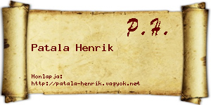 Patala Henrik névjegykártya